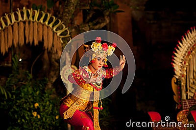 Traditional Balinese dance Legong and Barong Editorial Stock Photo