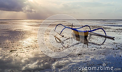 Traditional Balinese fisherman boat Stock Photo