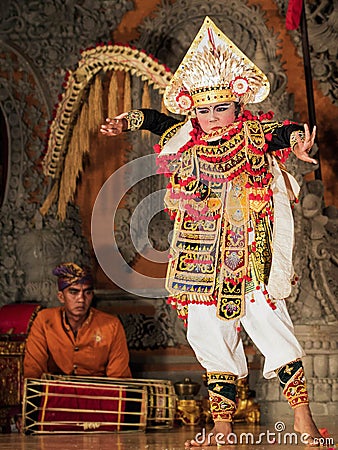 Traditional Balinese Legong and Barong Dance Performance in Ubud, Bali Editorial Stock Photo