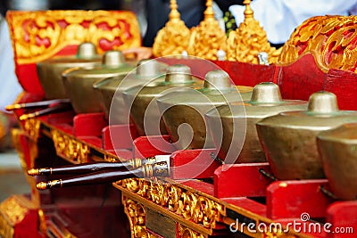 Traditional Balinese orchestra Gamelan Kebyar Stock Photo