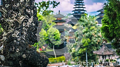 Traditional Balinese stone sculpture art and culture at Bali, Indonesia Stock Photo