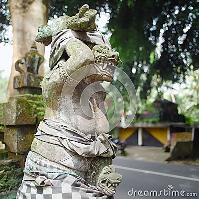 Traditional Balinese stone sculpture art and culture at Bali, Stock Photo