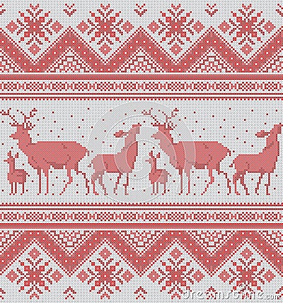 Traditional baltic, scandinavian, slavic folk embroidery Cross stitch pixel ornament Stock Photo