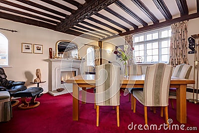 Traditional beamed dining room Editorial Stock Photo