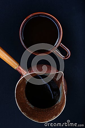 Traditional black turkish coffee Stock Photo