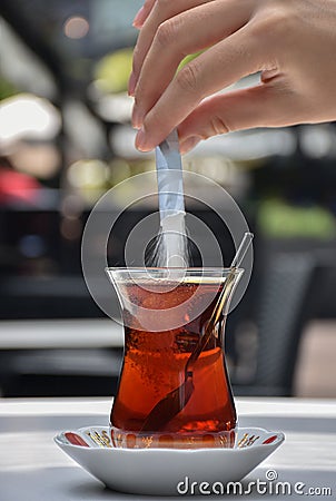 Traditional black Turkish tea Stock Photo