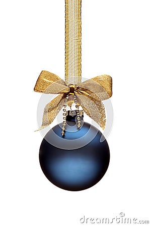 Traditional blue Christmas ball Stock Photo