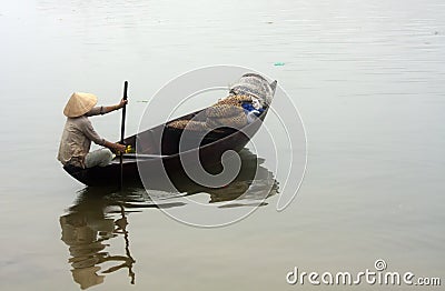 Traditional boat, Hoi An, Vietnam Stock Photo