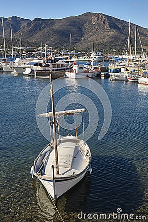Traditional boat. Port de la Selva. Costa Brava. Catalunya, Spain Stock Photo