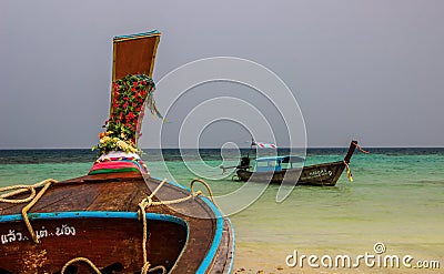 3 Traditional Boats for Island Hopping Editorial Stock Photo