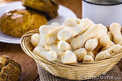 Traditional Brazilian starch biscuit, called polvilho biscuit Stock Photo