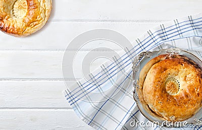 Traditional bread peoples of Central Asia - flat bread Stock Photo