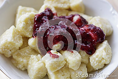 Traditional breakfast cottage cheese & x22;lazy Stock Photo