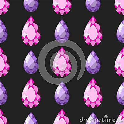 Traditional brilliant jewellery seamless pattern diamond luxury fine minute precious gold jewelery vector illustration Vector Illustration