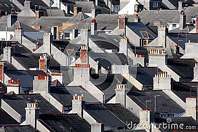 Traditional british houses, Plymouth, UK Stock Photo