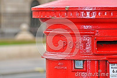 Traditional British post box Stock Photo