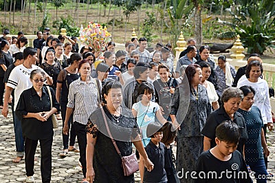 A traditional Buddhist ceremony, Kathin, held at Wat Huytubmon Editorial Stock Photo