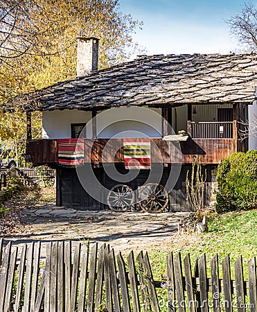 Traditional Bulgarian old houses in Bozhentsi village, Bulgaria, Gabrovo Stock Photo