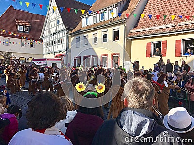 Traditional carnival procession in Germany Editorial Stock Photo