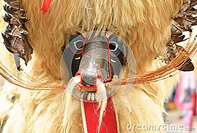 Traditional carnival on shrove Saturday with traditional figures Editorial Stock Photo