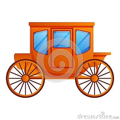 Traditional carriage icon, cartoon style Vector Illustration