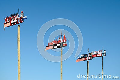 Traditional carved weathercocks Editorial Stock Photo