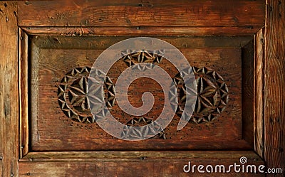 Traditional carved wooden ornament Stock Photo