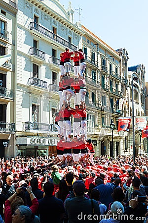 Traditional Catalan show - Castell Editorial Stock Photo