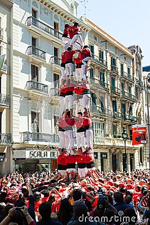 Traditional Catalan show - Castell Editorial Stock Photo