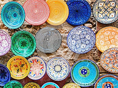 Traditional ceramic pottery in Morocco Stock Photo