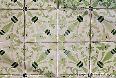 Traditional ceramic tiles Azulejos in Lisbon Stock Photo