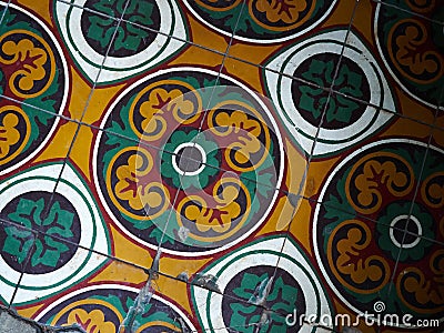 Traditional ceramic vintage style tile Spain Stock Photo