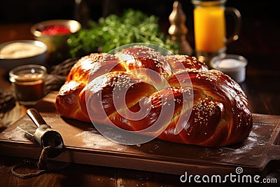 Traditional challah bread for jewish holidays Stock Photo