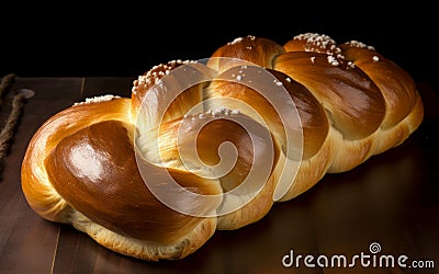 Traditional challah bread religion. Generate Ai Stock Photo