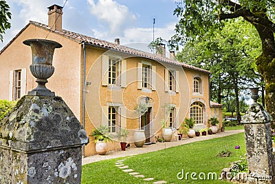 Traditional, charming, old stone house in the South of France Stock Photo