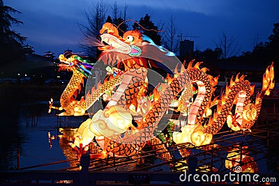 Traditional Chinese dragon lanterns Editorial Stock Photo