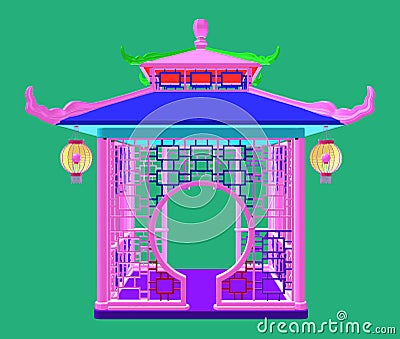 Traditional Chinese Gazebo Garden Pavilion Vector Vector Illustration