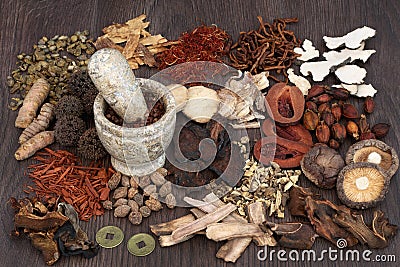 Traditional Chinese Herbal Medicine Stock Photo