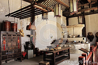 Traditional Chinese kitchen Stock Photo