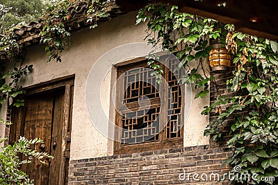Traditional Chinese Old-style Garden and House Stock Photo
