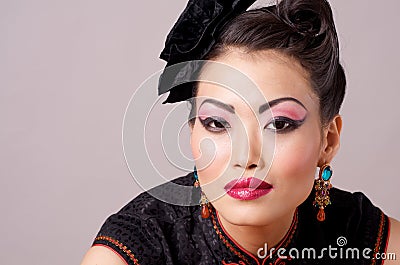 Traditional Chinese Qipao Model Stock Photo
