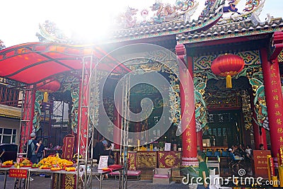 Traditional Chinese temple in Thailand. Kuan yim shrine. Editorial Stock Photo