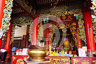 Traditional Chinese temple in Thailand. Kuan yim shrine. Editorial Stock Photo