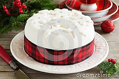 Traditional Christmas fruit cake Stock Photo