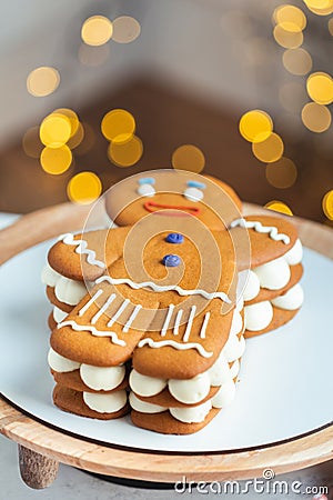 Traditional Christmas honey gingerbread man cake Stock Photo