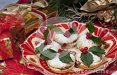 Traditional Christmas mincepies. Stock Photo