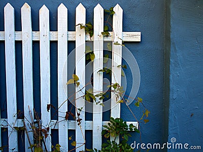 Traditional classic design white wooden fence Stock Photo