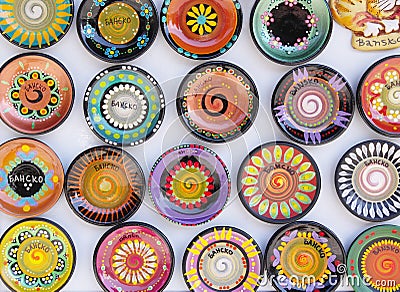Traditional colorful ceramic souvenir, Bulgaria Stock Photo