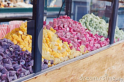 Traditional cone-shaped belgian candy called Cuberdon Stock Photo