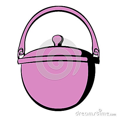 Traditional cooking cauldron icon, icon cartoon Vector Illustration